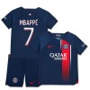 Original Trikotsatz Paris Saint-Germain 2023-24 Mbappé 7 Heimtrikot Für Kinder